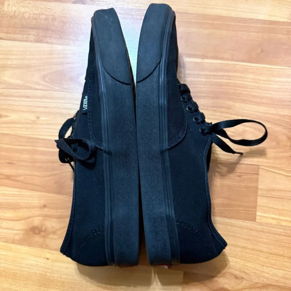 Vans Authentic Sanitized Black Canvas Lace-Up‎ Sneakers Mens 9 / Womens 10.5